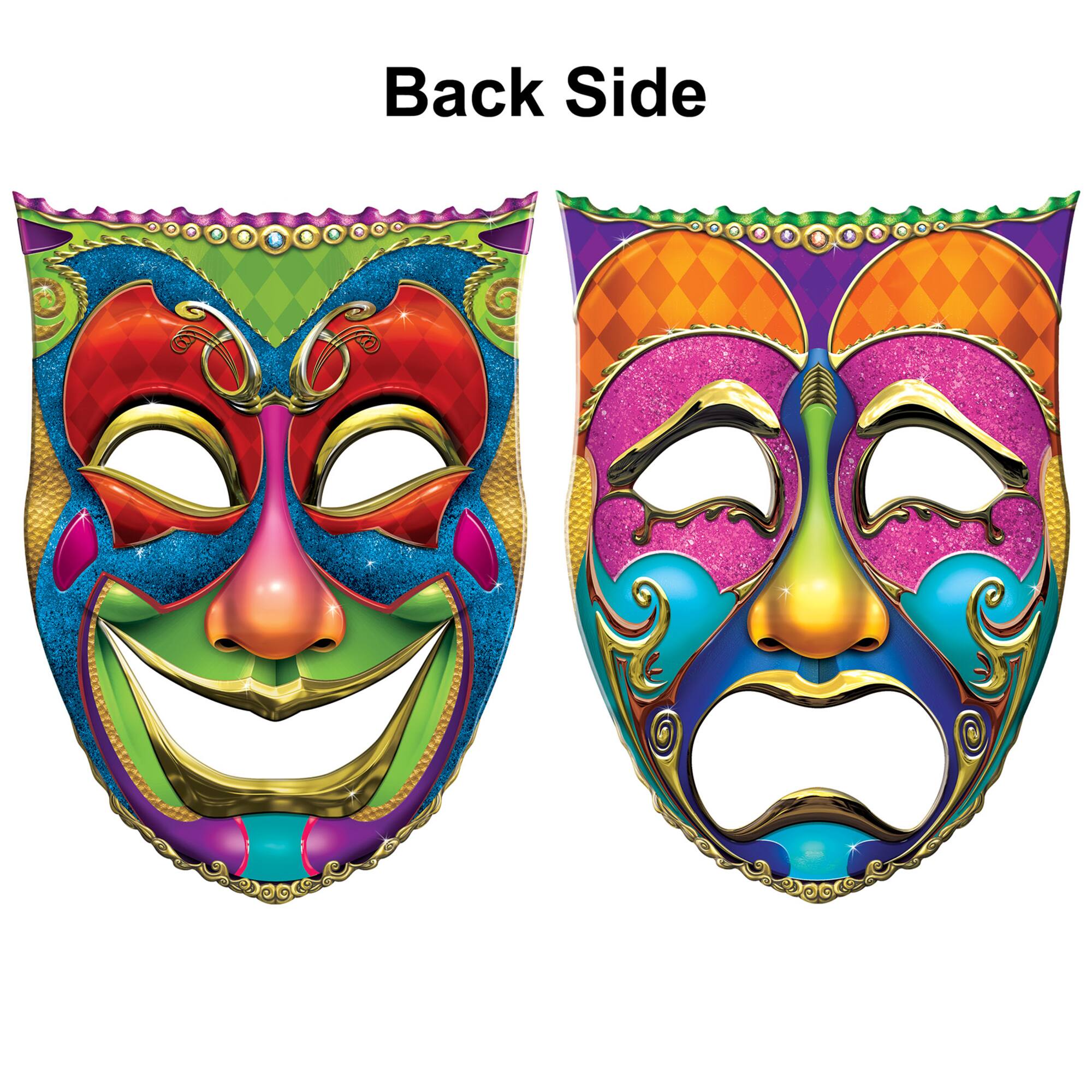 Beistle 18.25" x 24.75" Jumbo Foil Comedy & Tragedy Face Cutouts, 2ct.